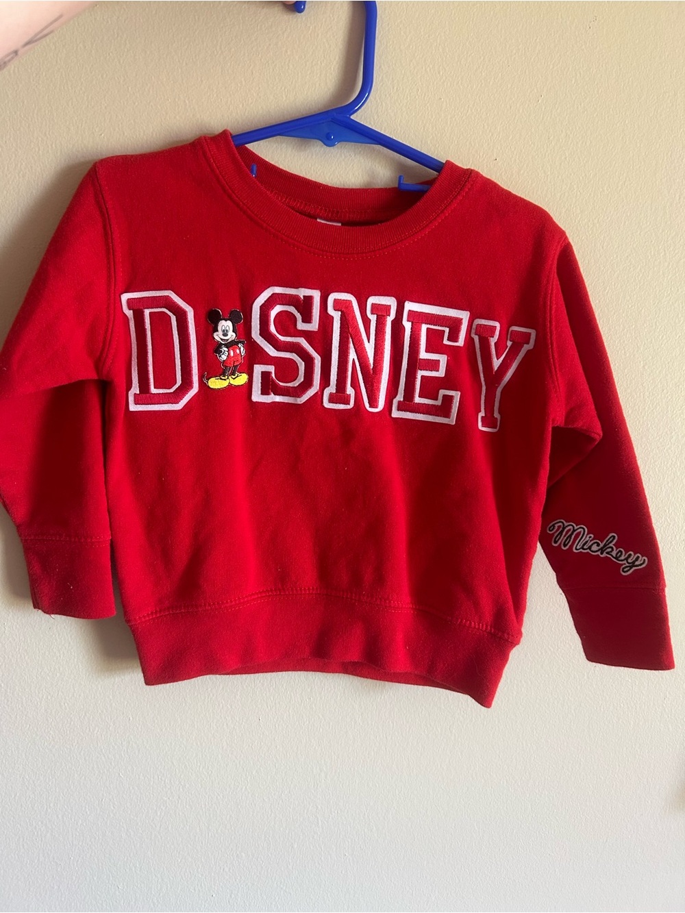 Handmade Disney Mickey Mouse Patch Crewneck.